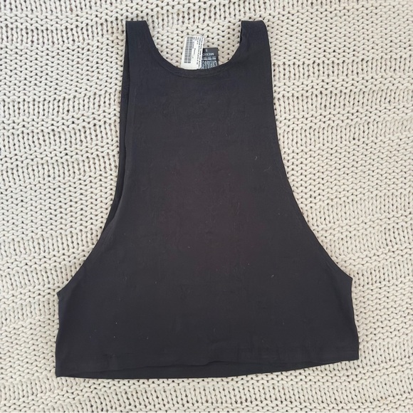 NWT Playa Del Carmen Cotton Black Solid Sleeveless Women's Tank Top Size Small - Picture 3 of 4